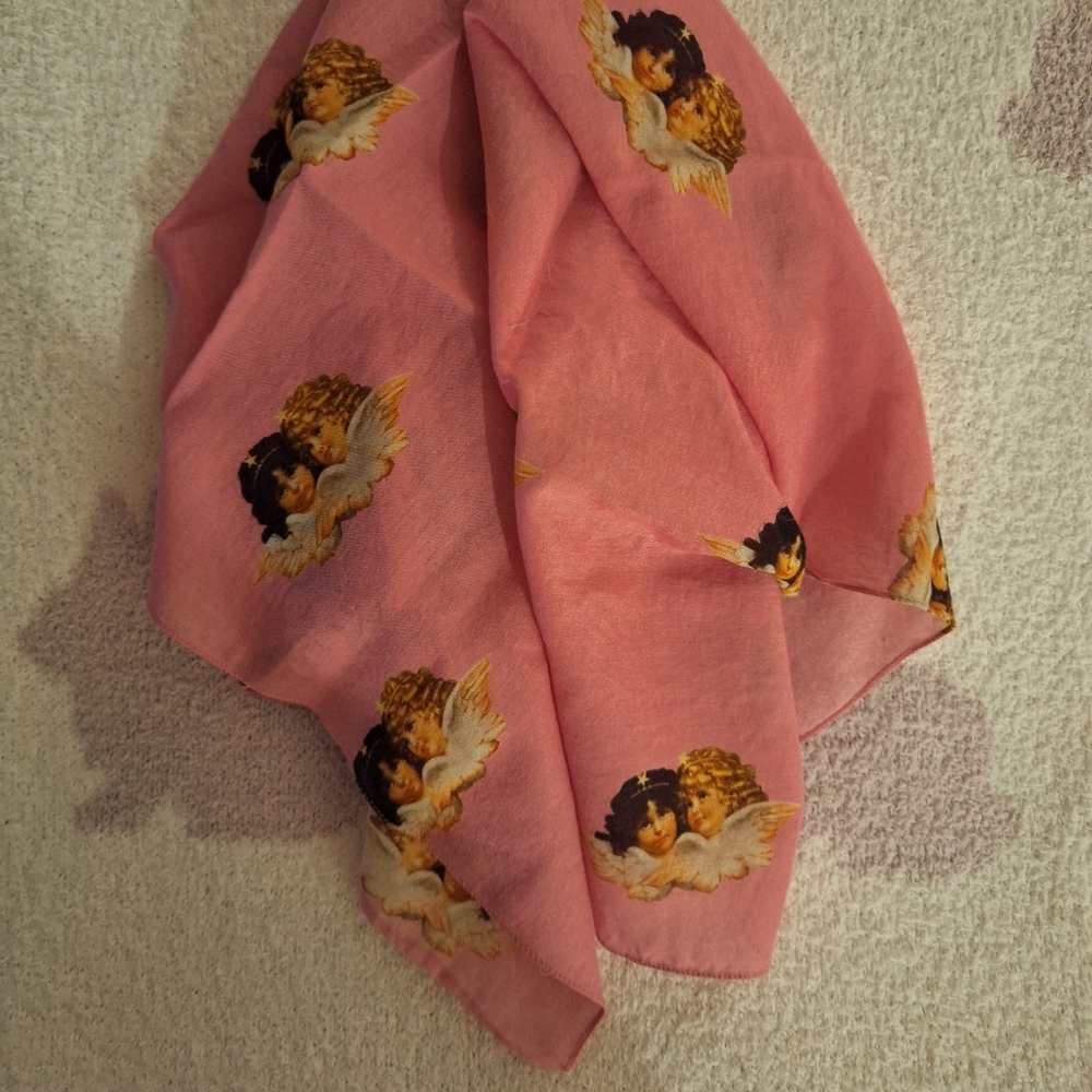 NWOT Fiorucci Angels Rare Scarf Pink Vintage Angel Italian Fashion
